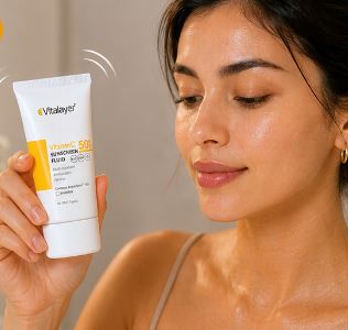 فلوئید ضد آفتاب بی رنگ ویتامین C ویتالیر با SPF50 حجم 50 میلی لیتر